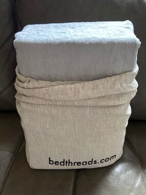 Bed Threads 100% Flax Linen Fog Bedding Set TWIN XL Duvet Sheet Pillowcases